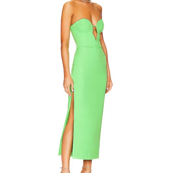 x REVOLVE Eleni Midi Dress in Green - Picture 2 of 5